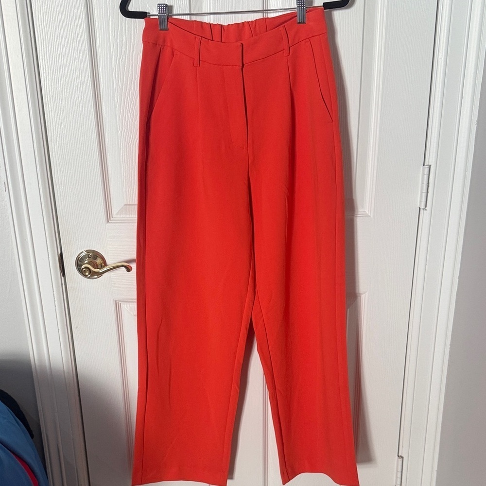 Old Navy Bright Orange Wide-Leg Trousers size medium